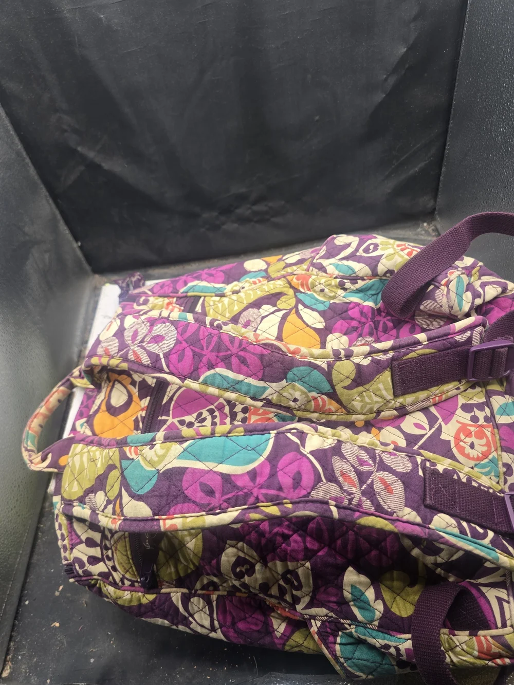 Vera Bradley Purple Quilted Floral Backpack